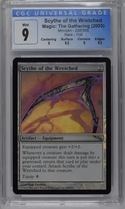 SCYTHE OF THE WRETCHED Mirrodin Foil Rare CGC 9 Q++ MTG [Nostalgium] - Image 1