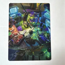 MTG Teenage Mutant Ninja Turtles Art Series Donatello, the Brains Gold Stamp - Image 1