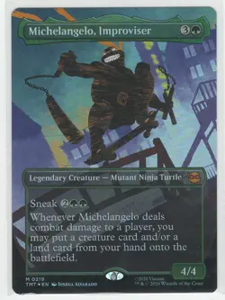 MTG TMNT Michelangelo Improvisor Mythic Borderless Foil M 0219 - Image 1
