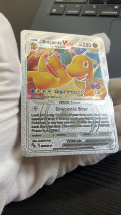 Dragonite Vstar Silver Foil Fan Art Vinyl Collector Pokemon Card Costumed - Image 2