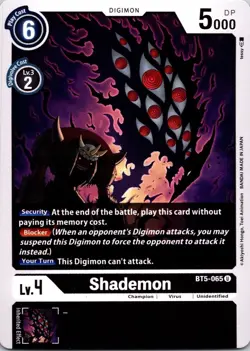 Shademon BT5-065 Black Uncommon Champion (Lv4) Digimon Card CCG - Image 1