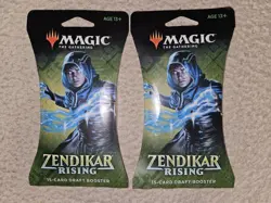 Magic Zendikar Rising New Factory Wrapped & Sealed Sleeved Booster Pack Lot Of 2 - Image 1