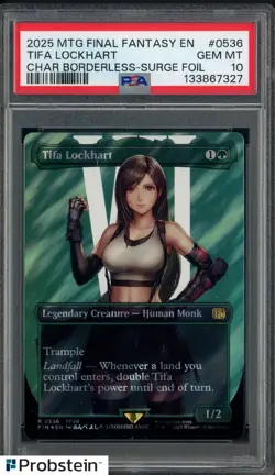 2025 MTG Final Fantasy Borderless Surge Foil #0536 Tifa Lockhart PSA 10 GEM MINT - Image 1