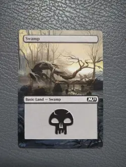 Swamp #266 MTG Magic 2021 M21 Hand Painted Borderless Extended Full Altered Art - Image 1