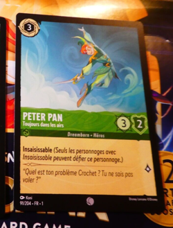 LORCANA TRADING CARD GAME DISNEY CHAPITRE 1 CARTE PETER PAN 91/204 FR NM - Image 1