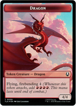 Dragon / Food 0019 (Foil) Double-Sided Token Avatar: The Last Airbender NM/M MTG - Image 1
