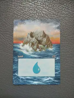 Island #335 MTG Mercadian Masques Hand Painted Borderless Extended Altered Art v - Image 1