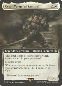 MTG Cyan, Vengeful Samurai (Ext Art) (132) Foil Commander: FINAL FANTASY NM - Image 1