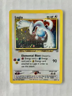 Vintage Pokemon Neo Genesis Lugia 9/111 Holo Rare WOTC Nintendo LP/MP+ 2000 - Image 1