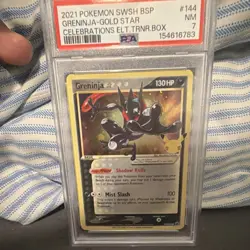 Pokemon TCG Greninja Gold Star SWSH144 Promo Holo Celebrations PSA 7 - Image 1