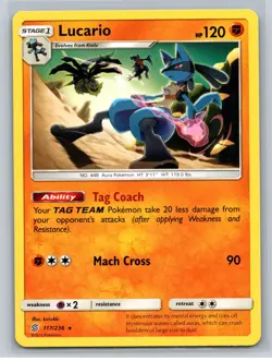 Pokemon TCG - SM - Unified Minds #117/236 Lucario - Image 1