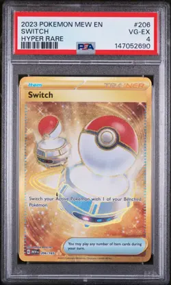 2023 Pokemon Scarlet & Violet 151 Switch 206 Hyper Rare FRESH PSA 4 VG-EX - Image 1