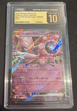 Team Rocket's Mewtwo ex Pokemon JPN 039/098 Rocket Gang Holo CGC PRISTINE 10 - Image 3