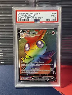 2021 Pokemon SWSH Battle Styles Victini VMAX Fa Battle Styles-Secret PSA 9 #165 - Image 1