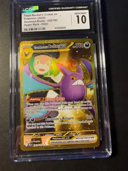 Team Rocket’s Crobat ex 242/182 Hyper Rare Holo CGC 10 Gem Mint Pokemon - Image 1