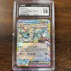 Pokemon Vaporeon ex Prismatic Evolutions Promo Holo CGC 10 023/131 Stamped - Image 1