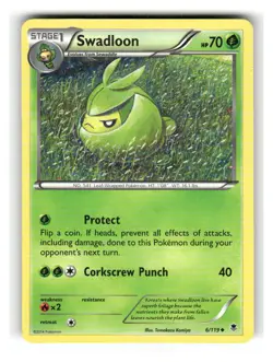 Swadloon 6/119 Uncommon Phantom Forces Pokemon Lightly Played - Image 1