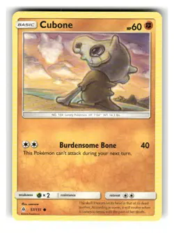 Cubone 57/131 Common Forbidden Light Pokemon Lightly Played - Image 1