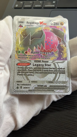 Regidrago Vstar Silver Foil Fan Art Vinyl Collector Pokemon Card Costumed - Image 2