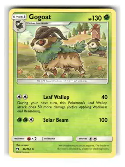 Gogoat 36/214 Uncommon Lost Thunder Pokemon Lightly Played - Image 1