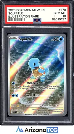 Pokemon 2023 Squirtle 170/165 Illustration Rare 151 English GEM MINT PSA 10 - Image 1