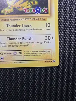 Electabuzz 41/108 HOLO BLEED Toys R Us Stamped Promo Holo Rare Pokemon TC LP+ - Image 3