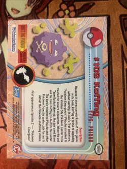 Koffing - Pokemon Topps #109 - Non Holo NM Vintage Shipped Fast! - Image 3