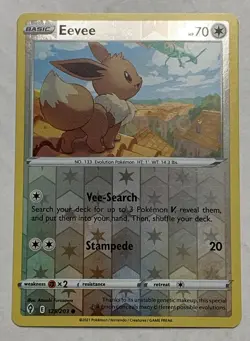 Eevee 125/203 Reverse Holo Common Evolving Skies Pokemon LP - Image 1
