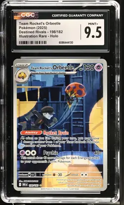Pokemon GRADED Team Rocket's Orbeetle 198/182 DRI IR 9.5 CGC ENGLISH - Image 1