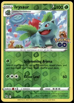 Ivysaur 002/078 Uncommon Pokemon GO Pokemon Reverse Holo Near Mint - Image 2