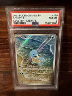 2023 POKEMON MEW EN-151 ILLUSTRATION RARE #170 SQUIRTLE PSA 8 - Image 1