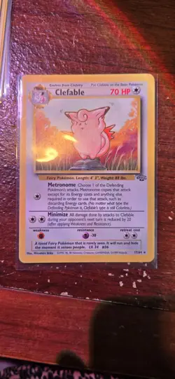 1999 Pokemon Clefable Non-Holo Jungle Set 17/64 Vintage WOTC - Image 1