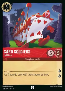 Card Soldiers - Full Deck 105/204 Uncommon Rise of the Floodborn Disney Lorca... - Image 1