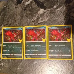 Yveltal 019/025 HOLO RARE Celebrations Pokemon TCG Card NM x3 you get em all - Image 1