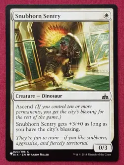 Magic The Gathering MYSTERY BOOSTER MB1 SNUBHORN SENTRY white card MTG - Image 1