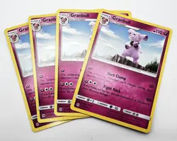 Granbull 91/149 4x x4 Pokemon Card Sun & Moon Base Set 2017 Playset LP - Image 1