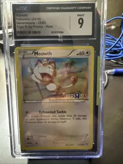 Meowth 53/83 Holo 2016 XY Generations Toys R Us Promo Pokemon Card CGC Mint 9 - Image 3