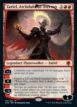 Zariel, Archduke of Avernus Magic mtg Light Play, English Adventures in the Forg - Image 1