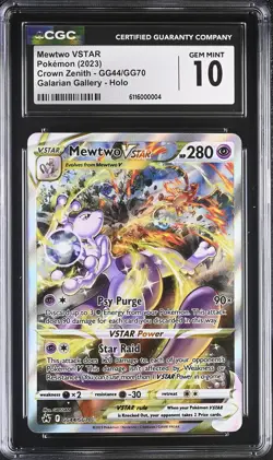Mewtwo Vstar GG44/GG70 Galarian Gallery Holo Pokemon CGC 10 Gem Mint - Image 1