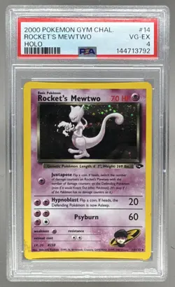 144713792 Rocket's Mewtwo 2000 Pokemon Gym Challenge #14 Holo PSA 4 - Image 1