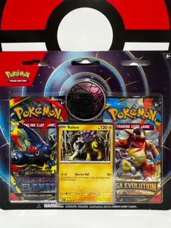 Pokemon TCG Raikou 2-Pack Blister Set Mega Evolution Phantasmal Flames Booster - Image 1