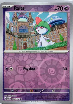 Pokemon TCG Ralts 084/198 Scarlet Violet Rev Holo NM - Image 1