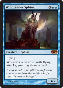 Windreader Sphinx - Foil Magic mtg Light Play, English Magic 2014 (M14) x1 - Image 1
