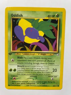 Oddish ~ NM 1st Edition Neo Genesis 68/111 Pokemon TCG Regular Common - Image 1