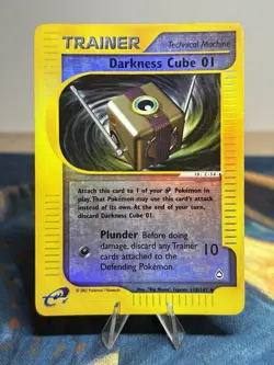 Darkness Cube 01 119/147 Reverse Holo Aquapolis E Series WOTC Pokemon E Reader - Image 1