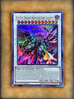 Yugioh Hot Red Dragon Archfiend King Calamity DUPO-EN059 Ultra Rare 1st Ed NM - Image 1