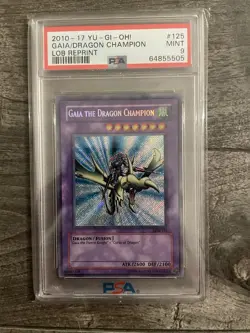 2010-17 GAIA THE DRAGON CHAMPION LOB REPRINT PSA 9 MINT #125 YUGIOH - Image 1