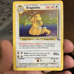 Pokemon Dragonite Fossil Holo Rare 4/62 Card Lot Wizards of the Coast 1999 - Image 1