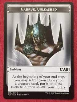 Magic The Gathering 2021 CORE SET M21 GARRUK UNLEASHED EMBLEM token card MTG - Image 1