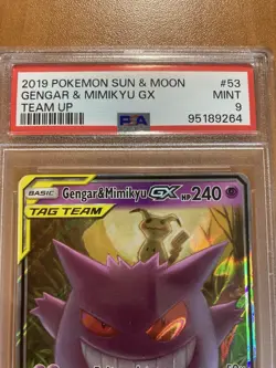 Pokemon Card Sun & Moon Gengar Mimikyu GX Team-Up #53 PSA 9 Mint Fast Shipping - Image 2